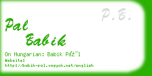 pal babik business card